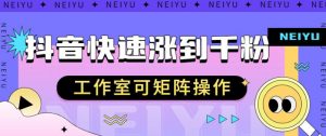 抖音快速涨粉秘籍,教你如何快速涨到千粉,工作室可矩阵操作【揭秘】-阳知网创资源库