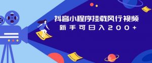 抖音小程序挂载风行视频,新手可日入200+-阳知网创资源库