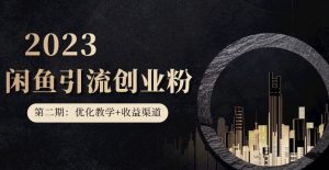 第二期：暴力引流，无脑搬运，闲鱼创业粉引流一天200+，更新闲鱼防封号优化教学，每天多300+收益-阳知网创资源库