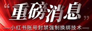 【最新】小红书账号封禁强制换绑技术可日赚300-阳知网创资源库