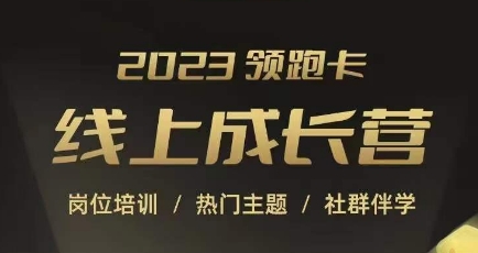 2023领跑卡线上成长营,淘宝运营各岗位培训,直通车、万相台、引力魔方、引流等,帮助突破成长瓶颈-阳知网创资源库