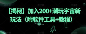 【揭秘】加入200+潮玩宇宙新玩法（附软件工具+教程）-阳知网创资源库