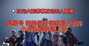 视频号次元大陆弹幕互动无人直播,视频号保姆级开播教程+软件,小白也能快速上手-阳知网创资源库