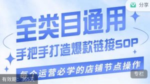 单品爆款打造实操运营,单品爆款从“0”-“1”手把手演练运营步骤-阳知网创资源库