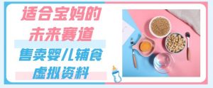 适合宝妈的未来赛道,售卖婴儿辅食虚拟资料,一份9.9-69.9元闭眼赚钱-阳知网创资源库