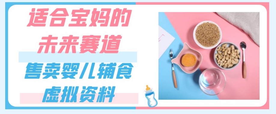 适合宝妈的未来赛道,售卖婴儿辅食虚拟资料,一份9.9-69.9元闭眼赚钱-阳知网创资源库