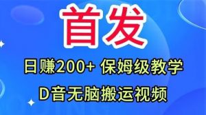 首发,抖音无脑搬运视频,日赚200+保姆级教学【揭秘】-阳知网创资源库