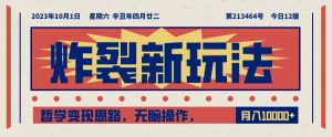 炸裂新玩法，哲学变现思路，无脑操作，只靠单人月入10000+【揭秘】-阳知网创资源库