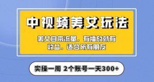 实操一天300+，中视频美女号项目拆解，保姆级教程助力你快速成单！【揭秘】-阳知网创资源库