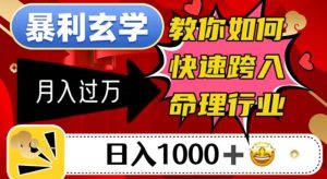暴利玄学,教你如何快速跨入命理行业,日入1000+月入过万-阳知网创资源库
