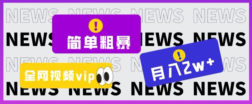 简单粗暴零成本，高回报，全网视频VIP掘金项目，月入2万＋【揭秘】-阳知网创资源库