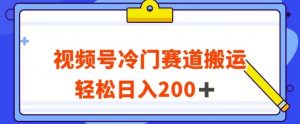 视频号最新冷门赛道搬运玩法，轻松日入200+【揭秘】-阳知网创资源库