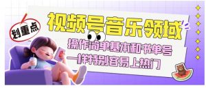 视频号音乐领域项目玩法，操作简单基本和书单号一样，特别容易上热门【揭秘】-阳知网创资源库