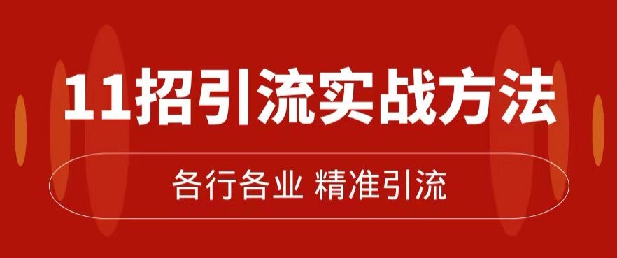 精准引流术:11招引流实战方法,让你私域流量加到爆(11节课完整)-阳知网创资源库
