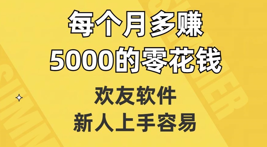 欢友软件,新人上手容易,每个月多赚5000的零花钱【揭秘】-阳知网创资源库