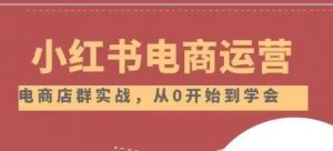 小红书店铺运营从小白到大神2.0,从入门到精通-阳知网创资源库
