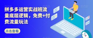 拼多多运营实战班流量底层逻辑,免费+付费流量玩法-阳知网创资源库