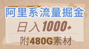 阿里系流量掘金,几分钟一个作品,无脑搬运,日入1000+(附480G素材)【揭秘】-阳知网创资源库