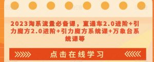 023淘系流量必备课，直通车2.0进阶+引力魔方2.0进阶+引力魔方系统课+万象台系统课等-阳知网创资源库