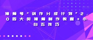 视频号“创作分成计划”2.0四大类视频制作教程+小白五技巧【揭秘】-阳知网创资源库