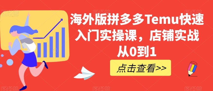 海外版拼多多Temu快速入门实操课，店铺实战从0到1-阳知网创资源库