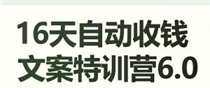16天自动收钱文案特训营6.0,学会儿每天自动咔咔收钱-阳知网创资源库