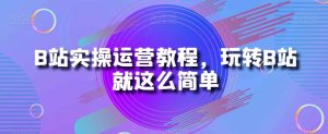 B站实操运营教程,玩转B站就这么简单-阳知网创资源库