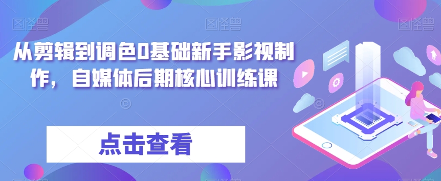 从剪辑到调色0基础新手影视制作，自媒体后期核心训练课-阳知网创资源库