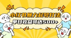 小红书暴力起号秘籍，11月最新玩法，单天变现500+，素人冷启动自媒体创业【揭秘】-阳知网创资源库