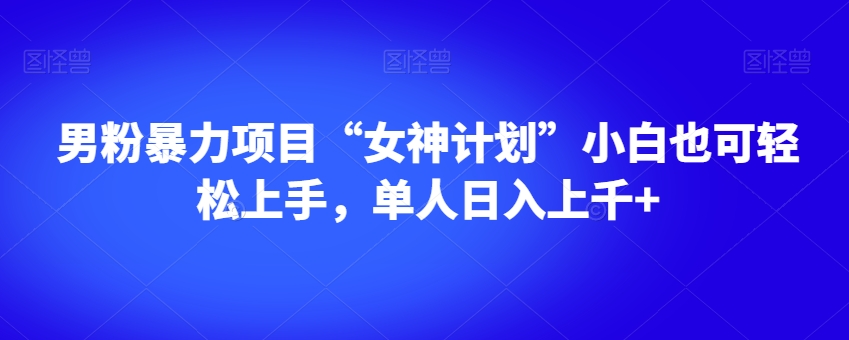 男粉暴力项目“女神计划”小白也可轻松上手,单人日入上千+【揭秘】-阳知网创资源库