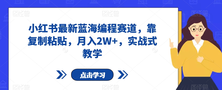 小红书最新蓝海编程赛道,靠复制粘贴,月入2W+,实战式教学【揭秘】-阳知网创资源库