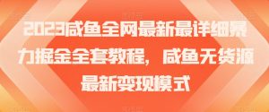 2023咸鱼全网最新最详细暴力掘金全套教程,咸鱼无货源最新变现模式【揭秘】-阳知网创资源库