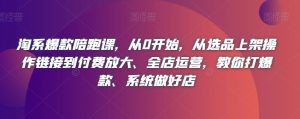淘系爆款陪跑课，从0开始，从选品上架操作链接到付费放大、全店运营，教你打爆款、系统做好店-阳知网创资源库