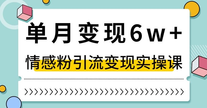 单月变现6W+，抖音情感粉引流变现实操课，小白可做，轻松上手，独家赛道【揭秘】-阳知网创资源库