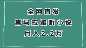 全网首发，喜马拉雅挂机听小说月入2万＋【揭秘】-阳知网创资源库