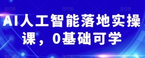 AI人工智能落地实操课，0基础可学-阳知网创资源库