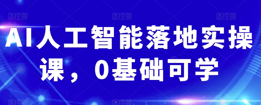 AI人工智能落地实操课，0基础可学-阳知网创资源库