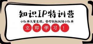 知识IP特训营 :小红书-流量变现,带你轻松玩转小红书(23节视频课)-阳知网创资源库