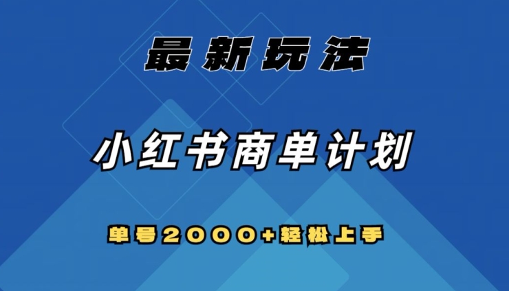 全网首发,小红书商单计划最新玩法,单号2000+可扩大可复制【揭秘】-阳知网创资源库