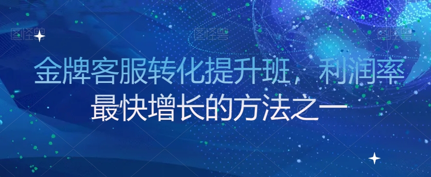 金牌客服转化提升班,利润率最快增长的方法之一-阳知网创资源库