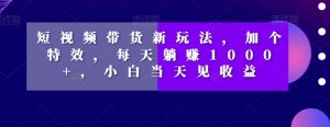 短视频带货新玩法,加个特效,每天躺赚1000+,小白当天见收益【揭秘】-阳知网创资源库