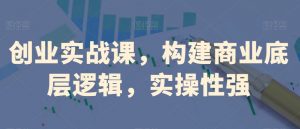 创业实战课,构建商业底层逻辑,实操性强-阳知网创资源库