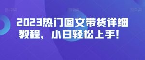 2023热门图文带货详细教程,小白轻松上手!-阳知网创资源库
