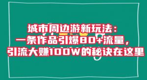 城市周边游新玩法：一条作品引爆80+流量，引流大赚100W的秘诀在这里【揭秘】-阳知网创资源库