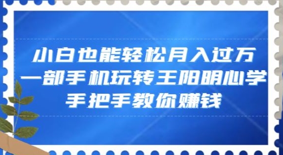 小白也能轻松月入过万,一部手机玩转王阳明心学,手把手教你赚钱【揭秘】-阳知网创资源库