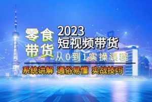 2023短视频带货-零食赛道,从0-1实操课程,系统讲解实战技巧-阳知网创资源库