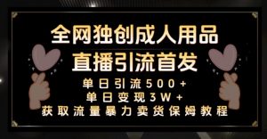 全网独创真人主播+无人直播单日引流500+，橙人用品暴力卖货单日变现3W+保姆似教学2.0【揭秘】-阳知网创资源库