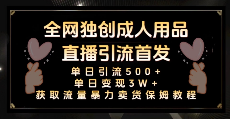 全网独创真人主播+无人直播单日引流500+,橙人用品暴力卖货单日变现3W+保姆似教学2.0【揭秘】-阳知网创资源库