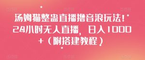 汤姆猫整蛊直播撸音浪玩法!24小时无人直播,日入1000+(附搭建教程)【揭秘】-阳知网创资源库