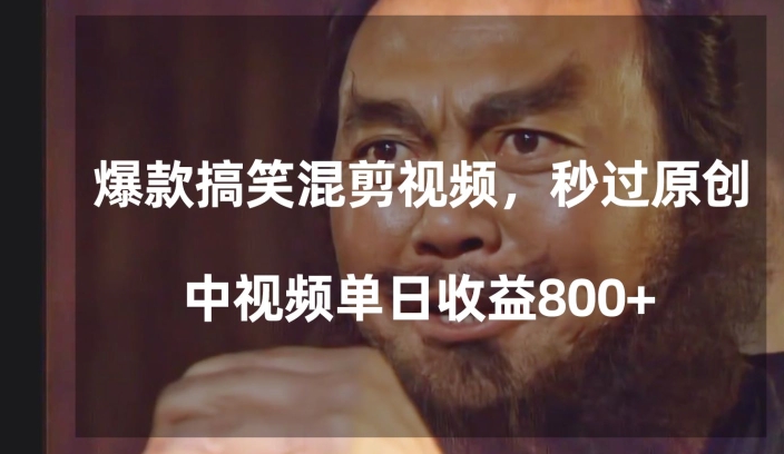 爆款搞笑混剪视频,百分百过原创,单日中视频播放收益800+【揭秘】-阳知网创资源库